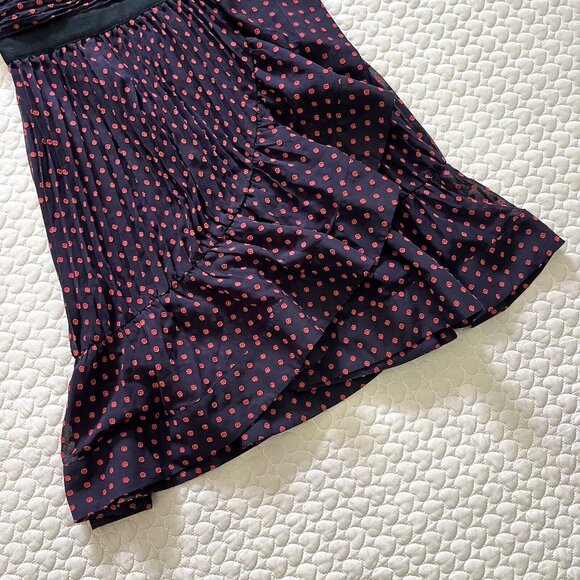 NWOT Self Portrait Plumetis Black & Red Polka Dot Mini Dress US 6 - Picture 5 of 16